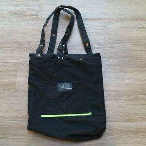 Carson Rogers Tucson Black Canvas Shoulder Tote Bag Neon Zip Utility Bag